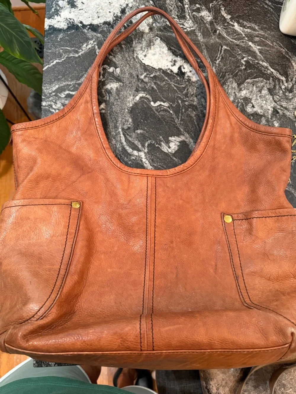 Frye Cognac Leather Shoulder Bag - Picture 1 of 7